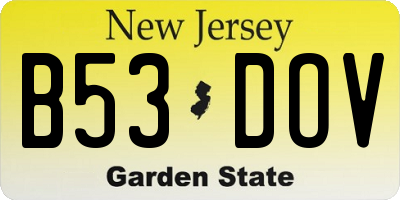 NJ license plate B53DOV
