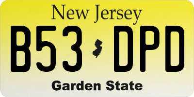 NJ license plate B53DPD