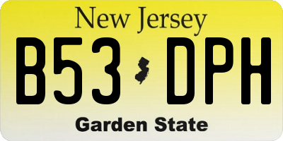 NJ license plate B53DPH