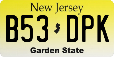NJ license plate B53DPK