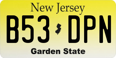 NJ license plate B53DPN