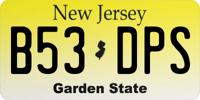 NJ license plate B53DPS