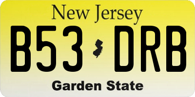 NJ license plate B53DRB