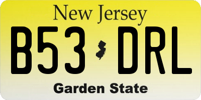 NJ license plate B53DRL