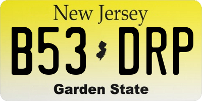 NJ license plate B53DRP