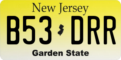 NJ license plate B53DRR