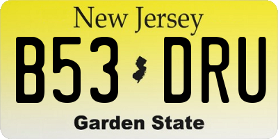 NJ license plate B53DRU