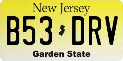 NJ license plate B53DRV