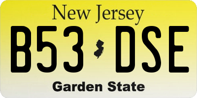 NJ license plate B53DSE