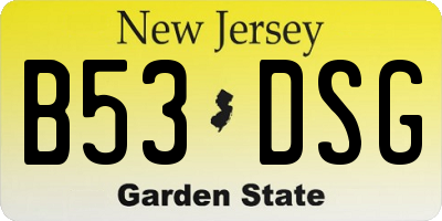 NJ license plate B53DSG