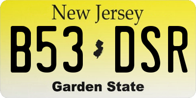 NJ license plate B53DSR