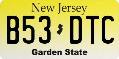 NJ license plate B53DTC