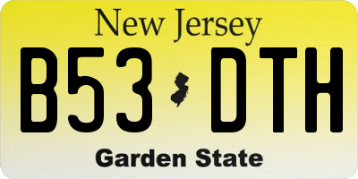 NJ license plate B53DTH