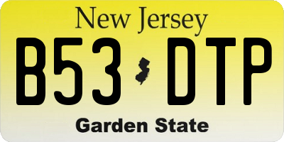 NJ license plate B53DTP