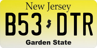 NJ license plate B53DTR