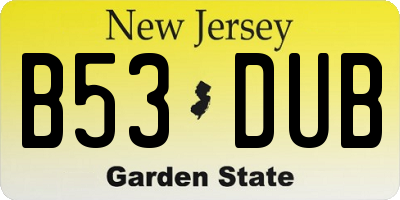 NJ license plate B53DUB