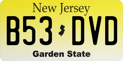 NJ license plate B53DVD