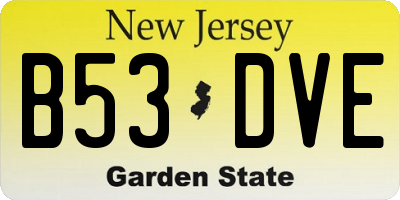 NJ license plate B53DVE