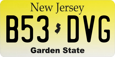 NJ license plate B53DVG