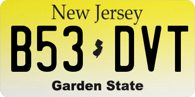 NJ license plate B53DVT
