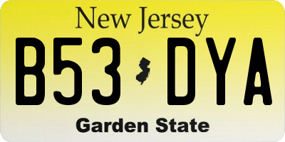 NJ license plate B53DYA