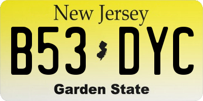 NJ license plate B53DYC