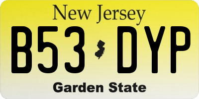 NJ license plate B53DYP