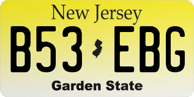 NJ license plate B53EBG