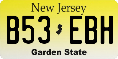 NJ license plate B53EBH