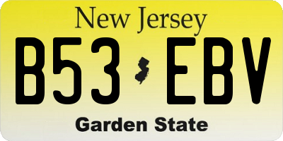 NJ license plate B53EBV
