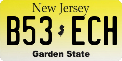 NJ license plate B53ECH