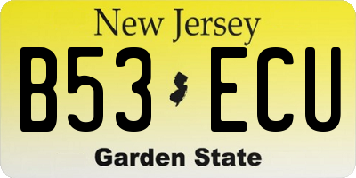 NJ license plate B53ECU