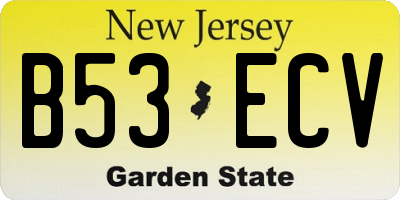 NJ license plate B53ECV