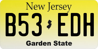 NJ license plate B53EDH
