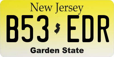 NJ license plate B53EDR