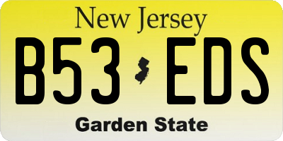 NJ license plate B53EDS