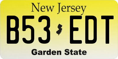 NJ license plate B53EDT