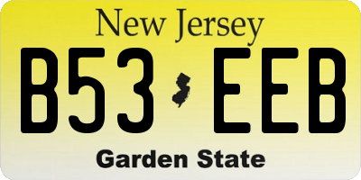 NJ license plate B53EEB