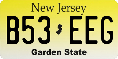 NJ license plate B53EEG