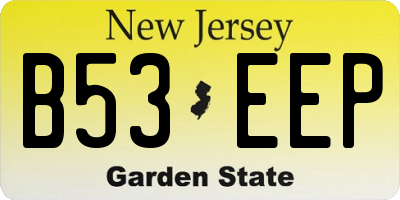 NJ license plate B53EEP
