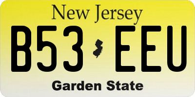 NJ license plate B53EEU