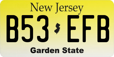 NJ license plate B53EFB