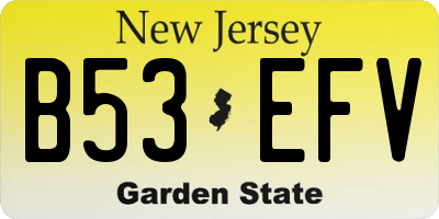 NJ license plate B53EFV