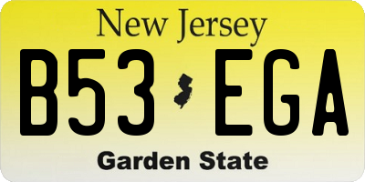 NJ license plate B53EGA