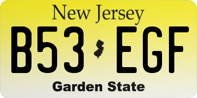 NJ license plate B53EGF