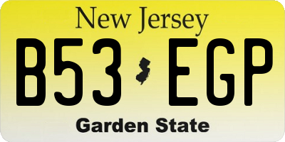 NJ license plate B53EGP