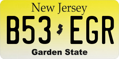 NJ license plate B53EGR