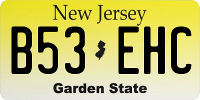 NJ license plate B53EHC