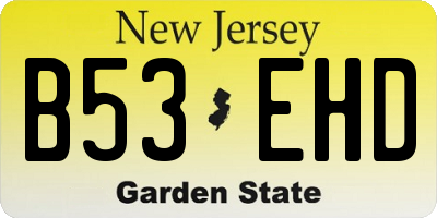 NJ license plate B53EHD