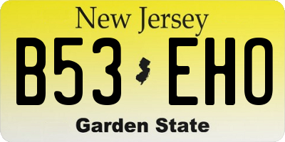 NJ license plate B53EHO